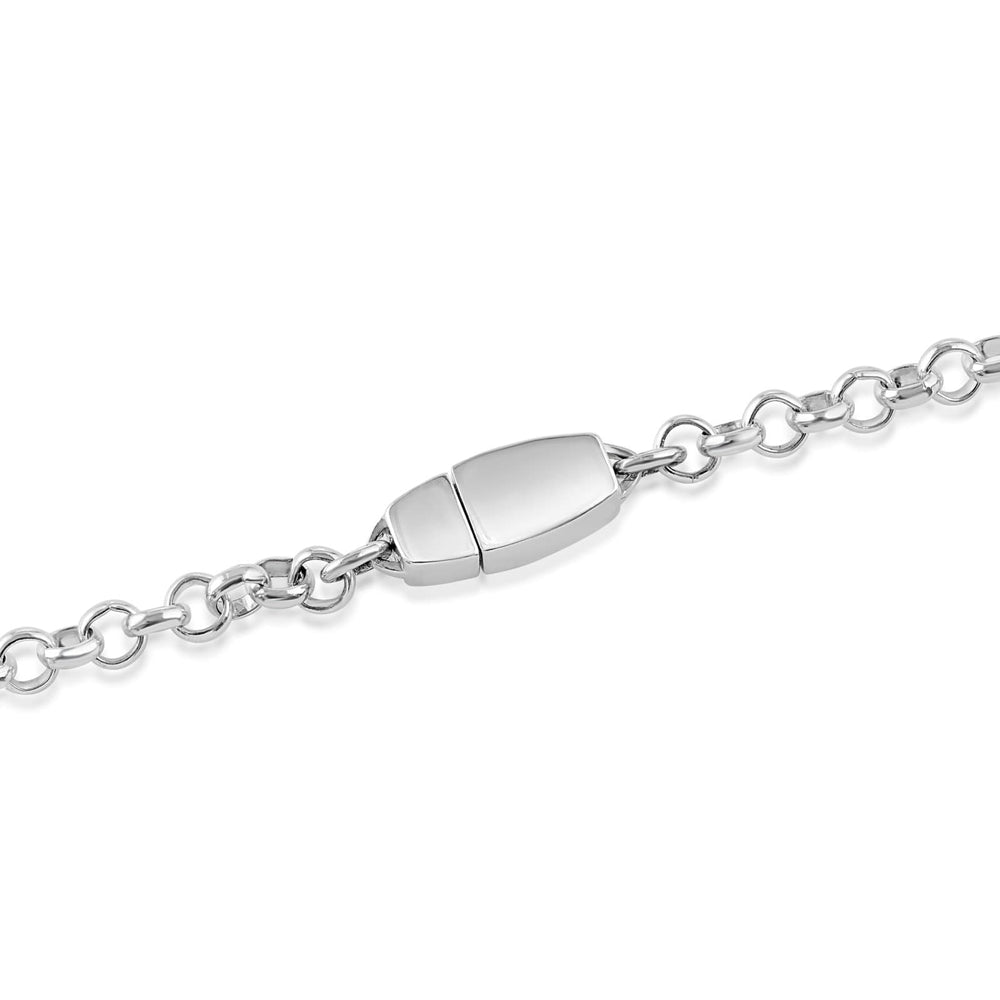 Locking Chain Anklet in Sterling Silver