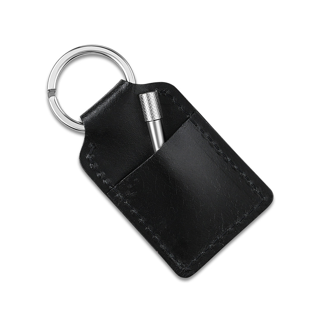 Leather Key Chain with Key Pocket (Rectangular)