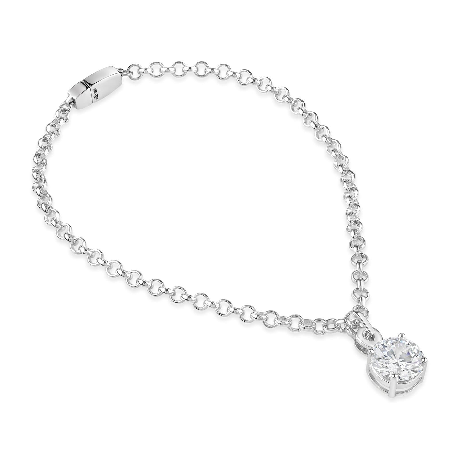 Locking Sterling Silver Chain Anklet with Maori Twist Eternity