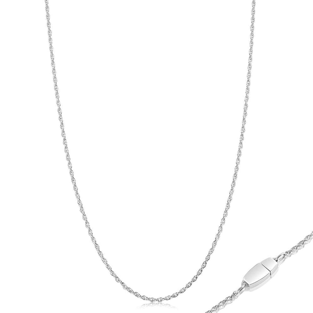 Locking Sterling Silver Fine Rope Chain Necklace