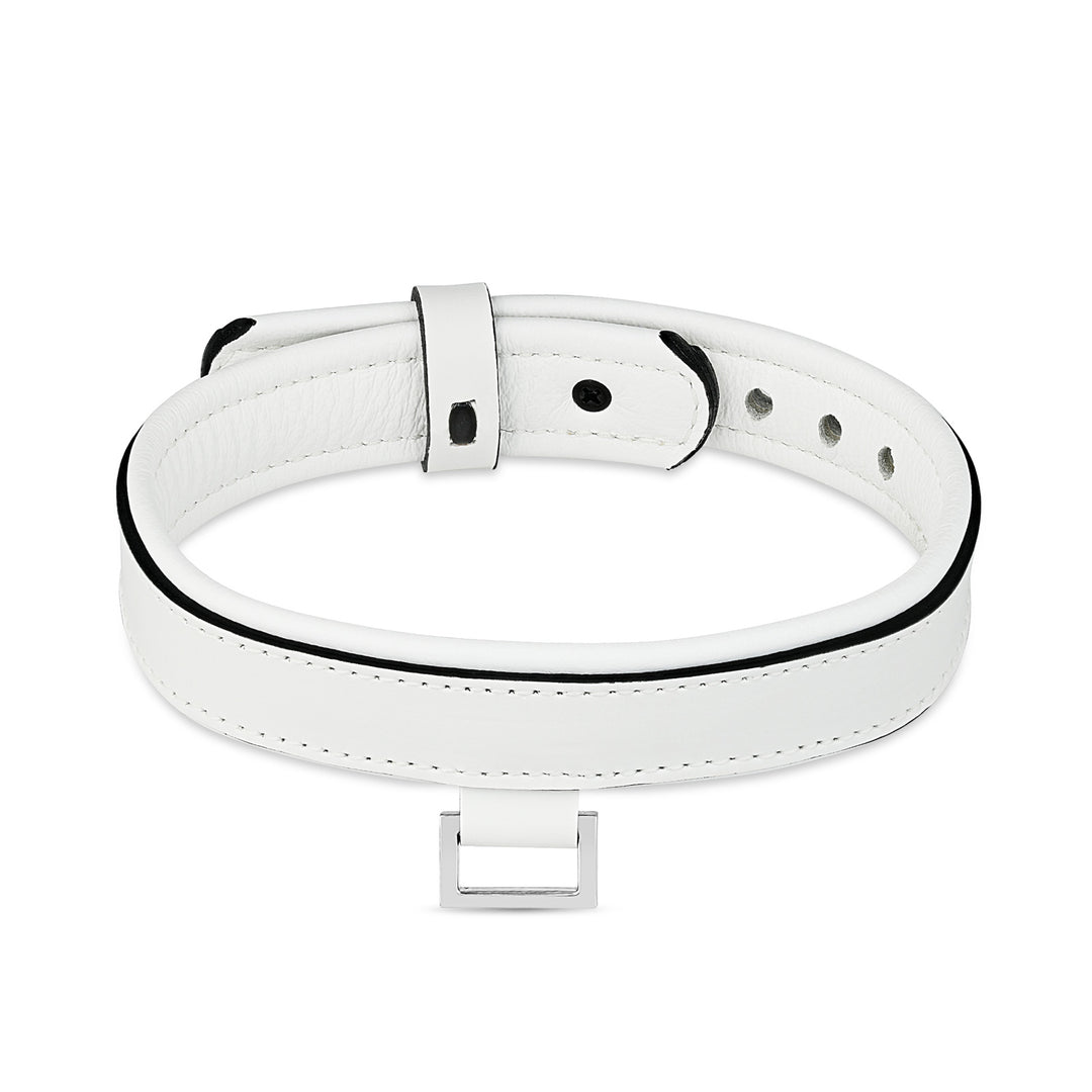 Leather Collar with Horizontal Ring