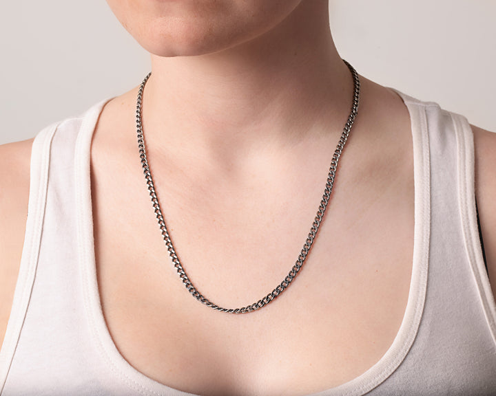 Titanium Chain Necklace with Mini Locking Clasp