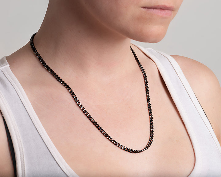 Titanium Chain Necklace with Mini Locking Clasp