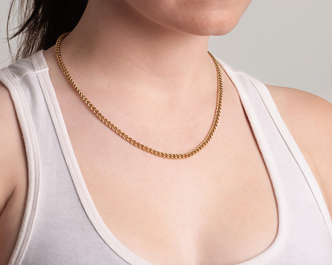 Titanium Chain Necklace with Mini Locking Clasp