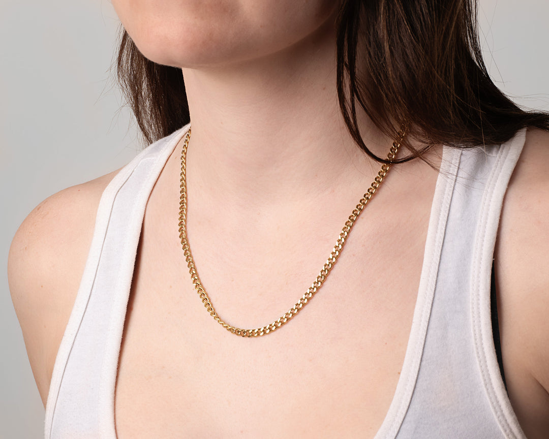 Titanium Chain Necklace with Mini Locking Clasp