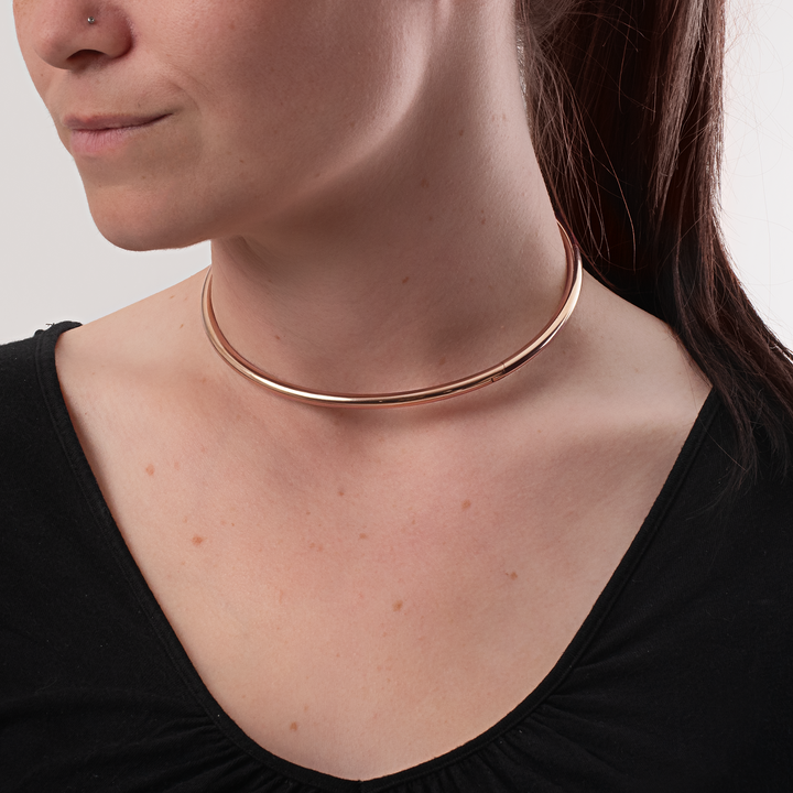 Thin Eternity Collar - Titanium - Rose Gold Finish