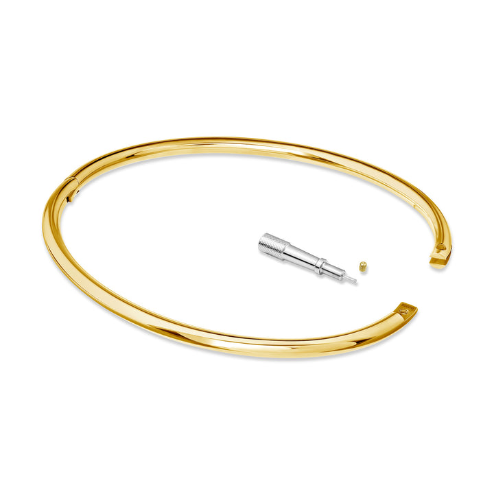 Thin Eternity Ankle Cuff - Titanium - Gold Finish