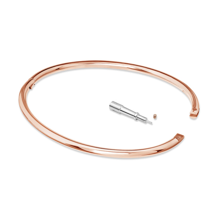 Thin Eternity Ankle Cuff - Titanium - Rose Gold Finish