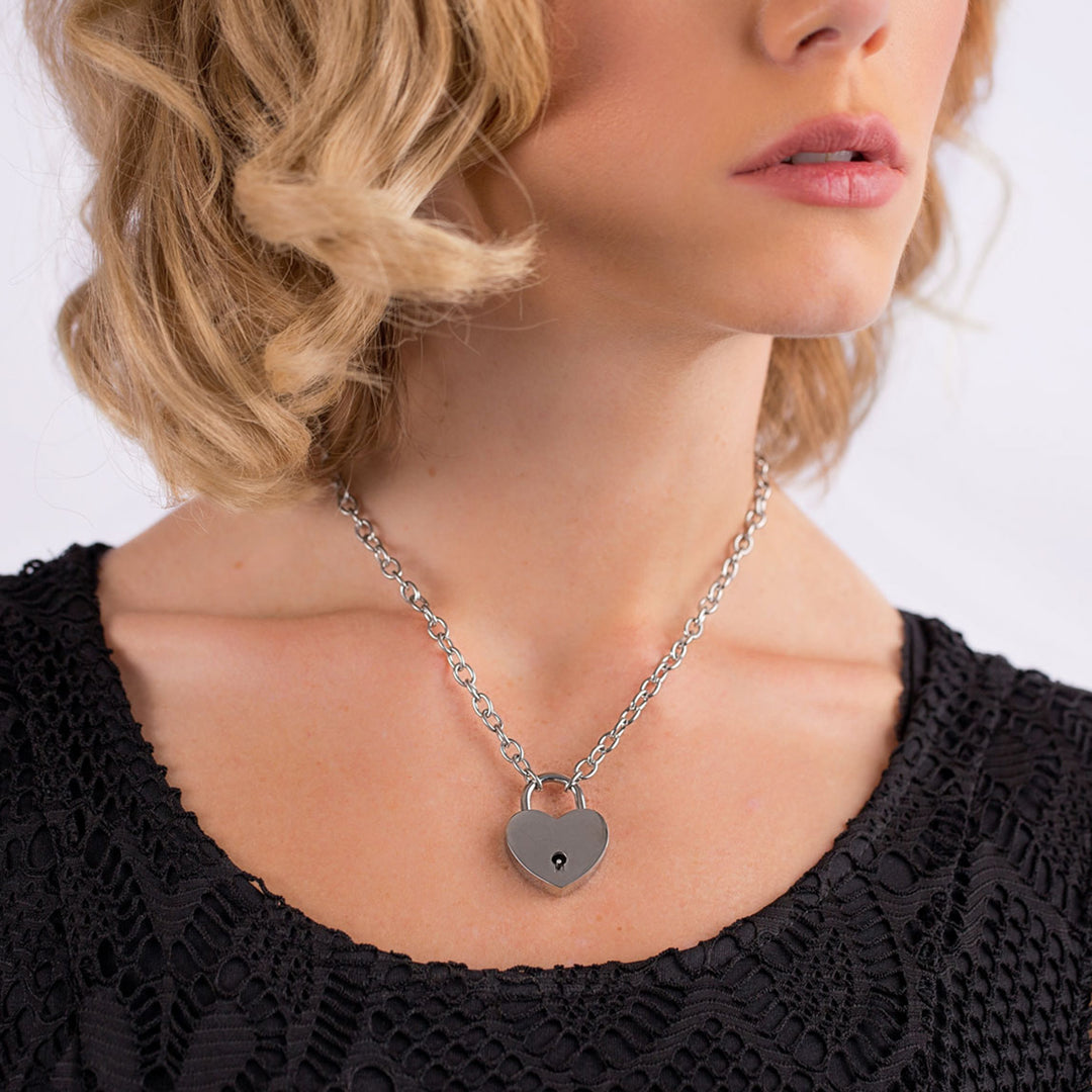 Chain Necklace with Heart Lock