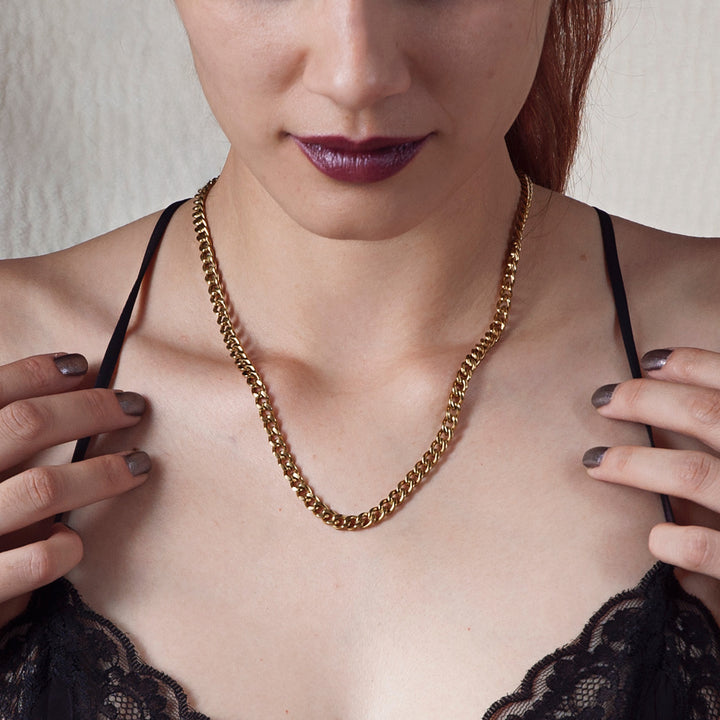 Chain Necklace with Locking Clasp - Titanium