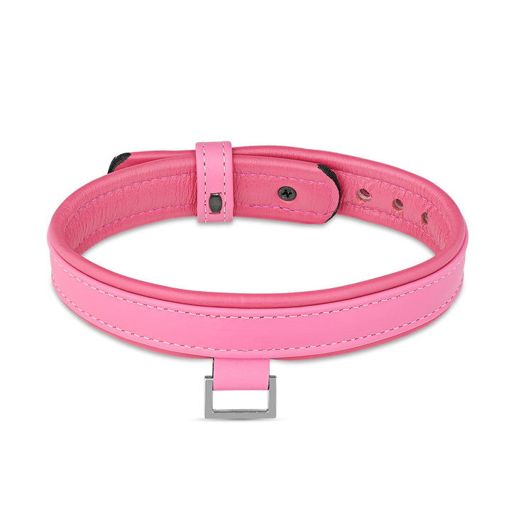 Leather Collar with Horizontal Ring