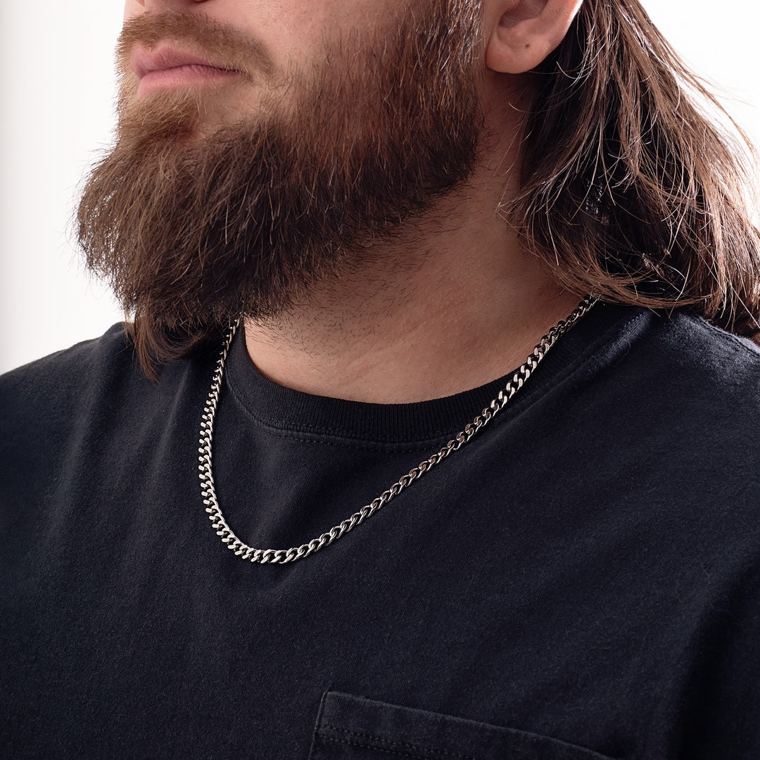 Chain Necklace with Locking Clasp - Titanium