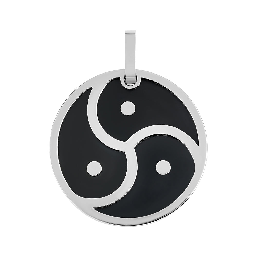 Triskelion Pendant with Black Inlay