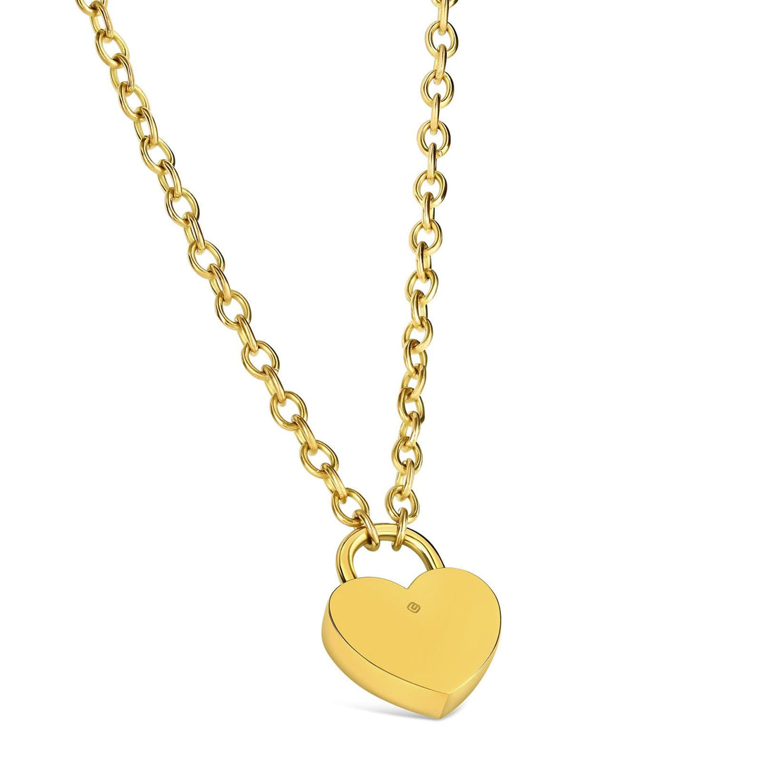 Chain-Link Heart Lock Necklace