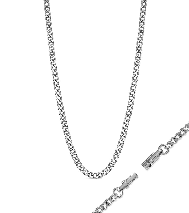 Chain Necklace with Locking Clasp - Titanium