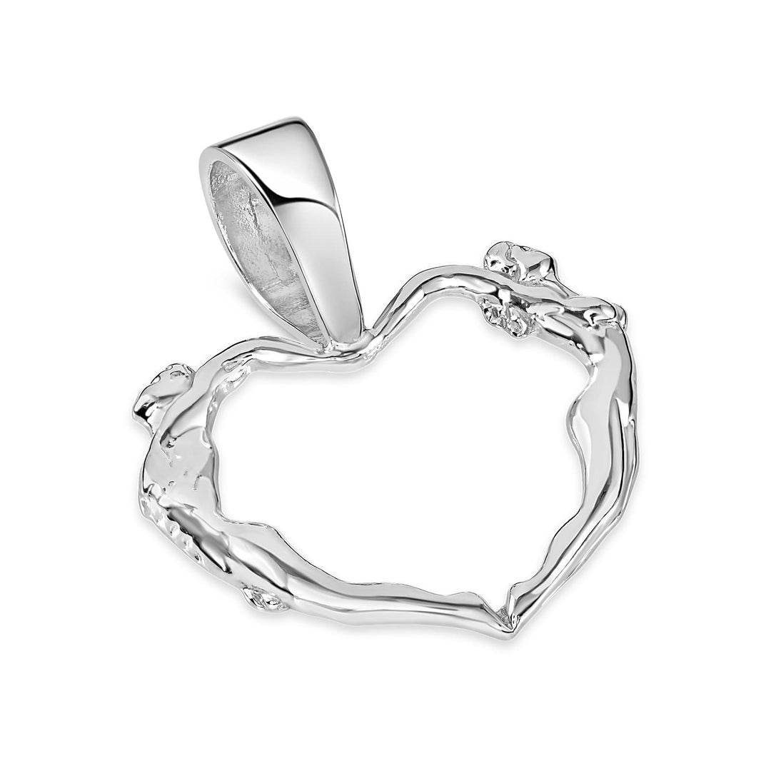 Couple Heart Pendant in Sterling Silver