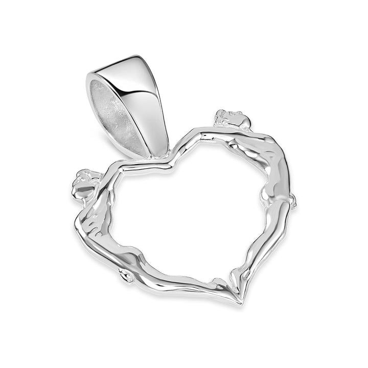 Couple Heart Pendant in Sterling Silver