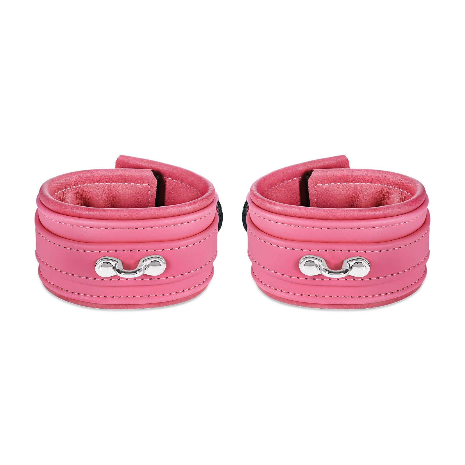 BSD INTERNATIONAL Leather Restraint Suspension Wrist Cuffs - 2-Piece Set, Furry Lined, Unisex, Made In Pakistan