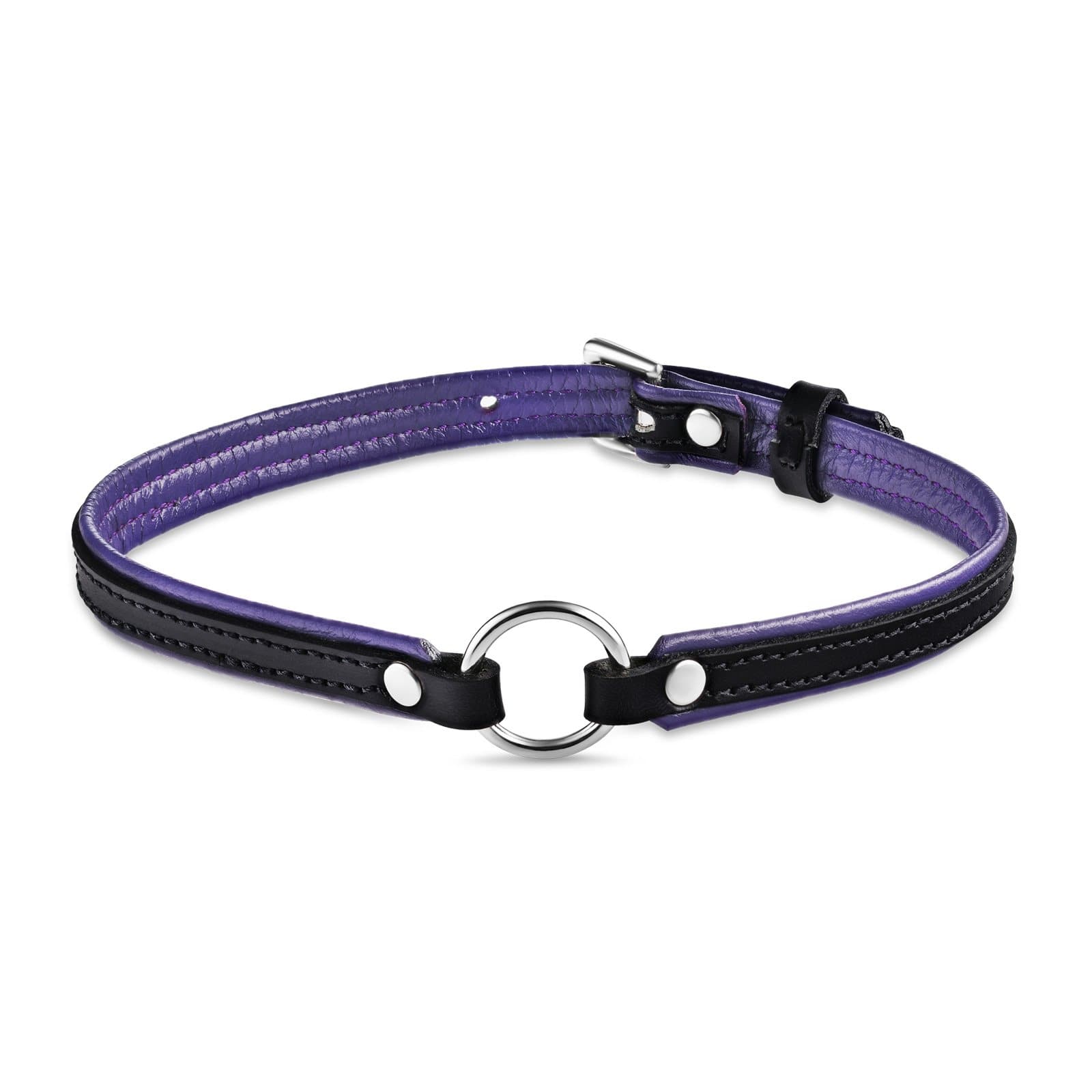Leather Choker with O-Ring - Eternity