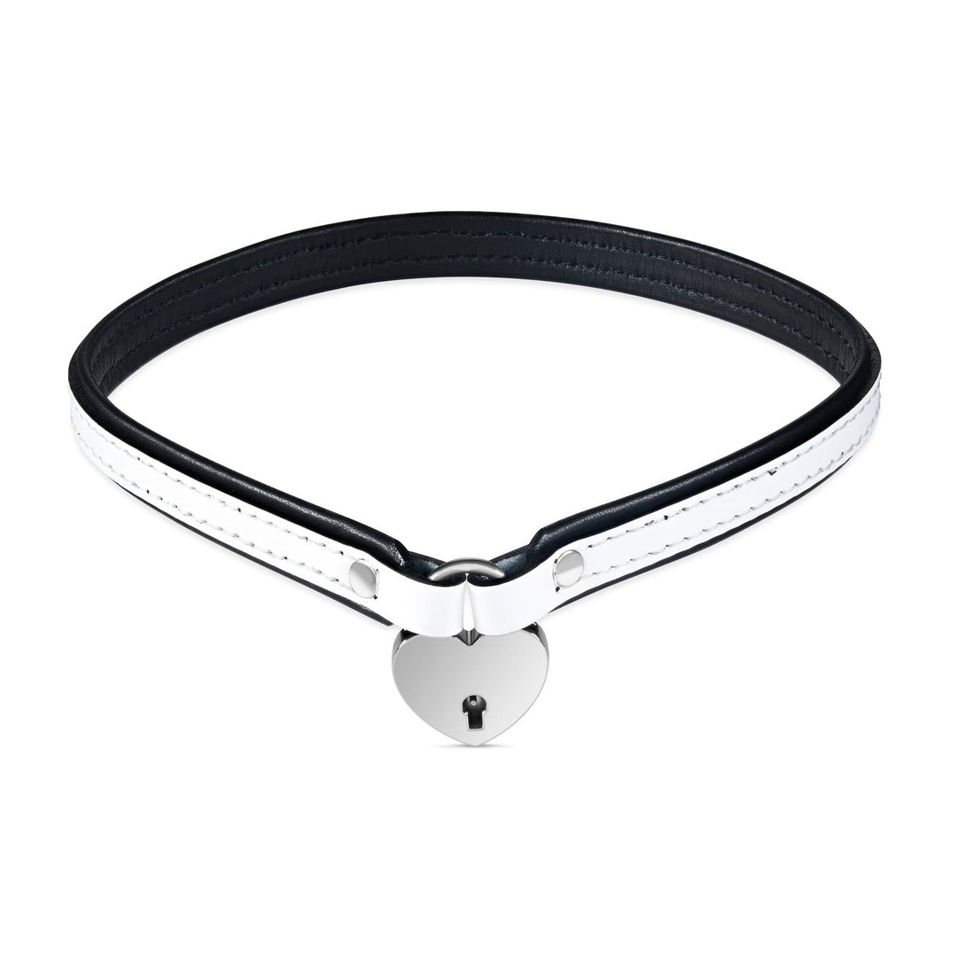 Leather Day Collar with Heart Lock