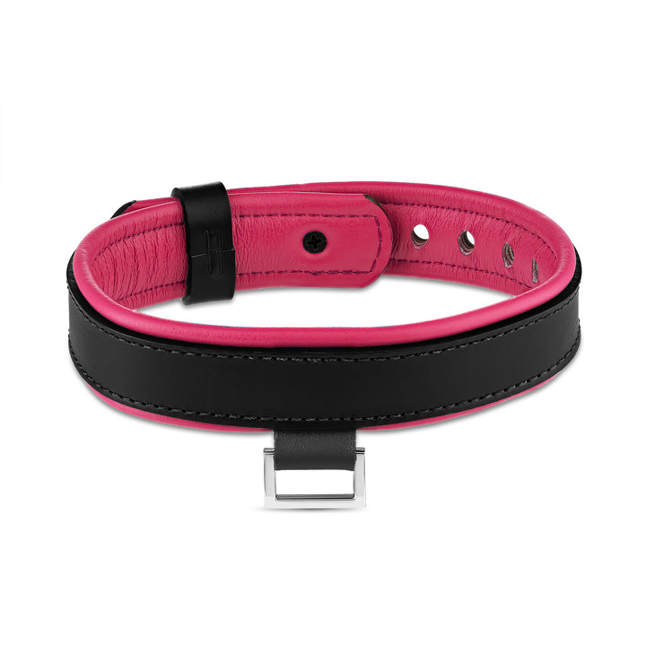 Leather Collar with Horizontal Ring