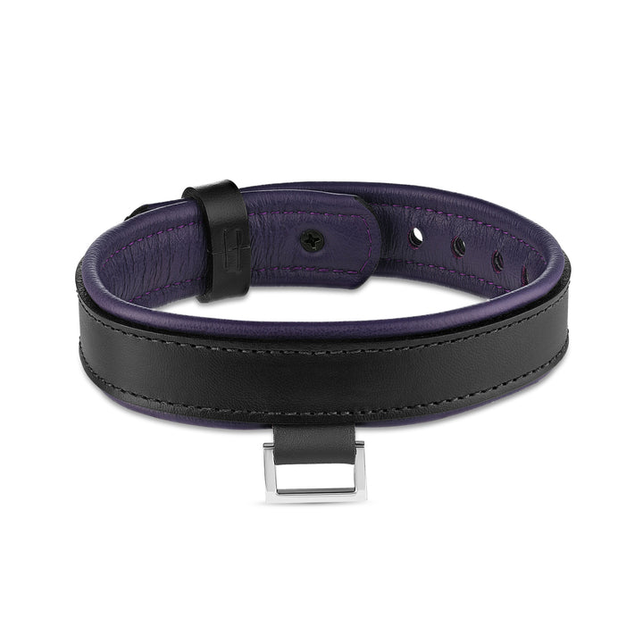 Leather Collar with Horizontal Ring