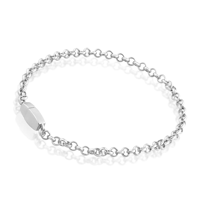 Locking Chain Anklet in Sterling Silver