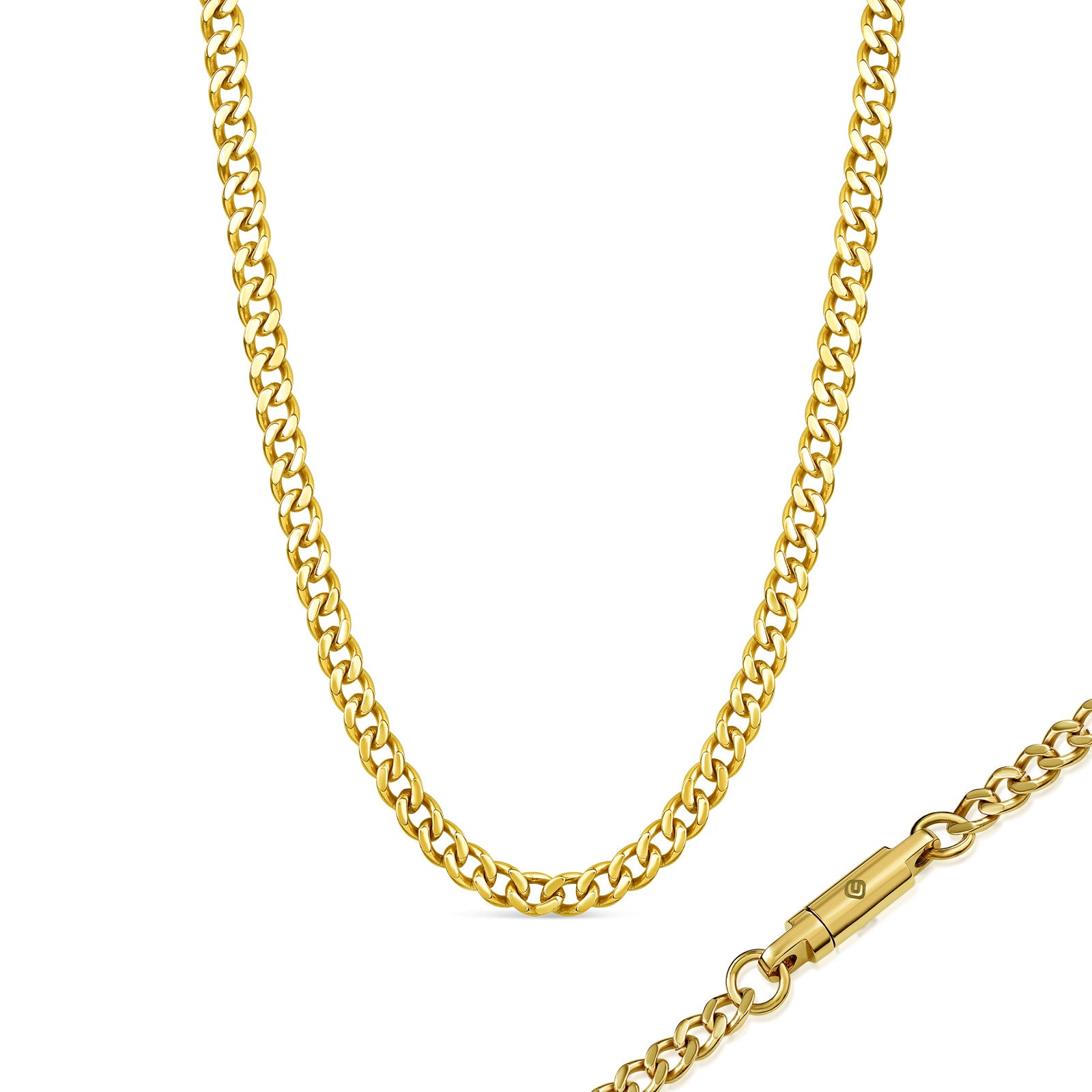 Chain Necklace with Locking Clasp Titanium Eternity