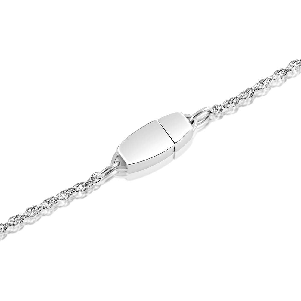 Locking Sterling Silver Fine Rope Chain Necklace
