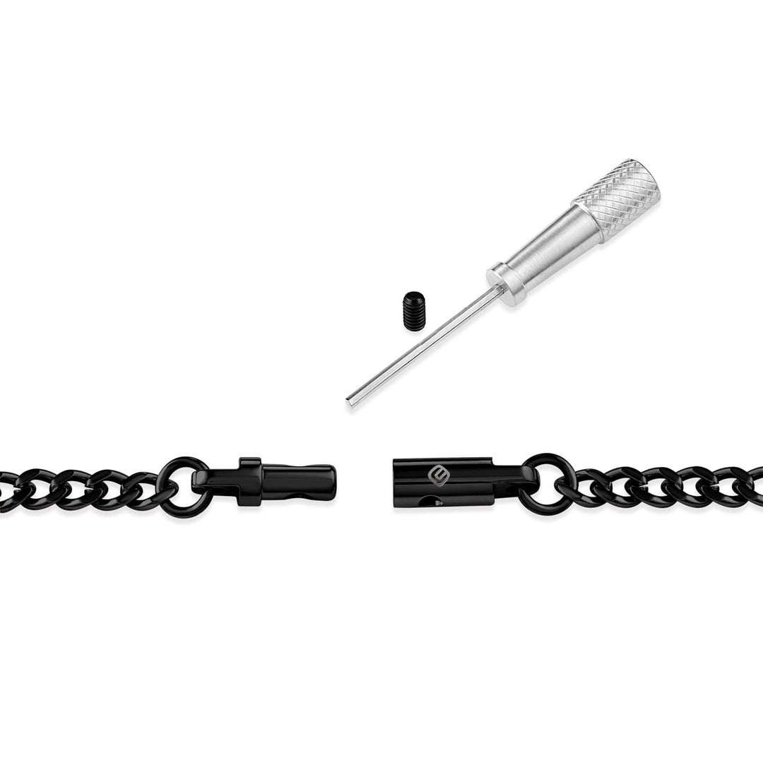 Chain Necklace with Locking Clasp - Titanium
