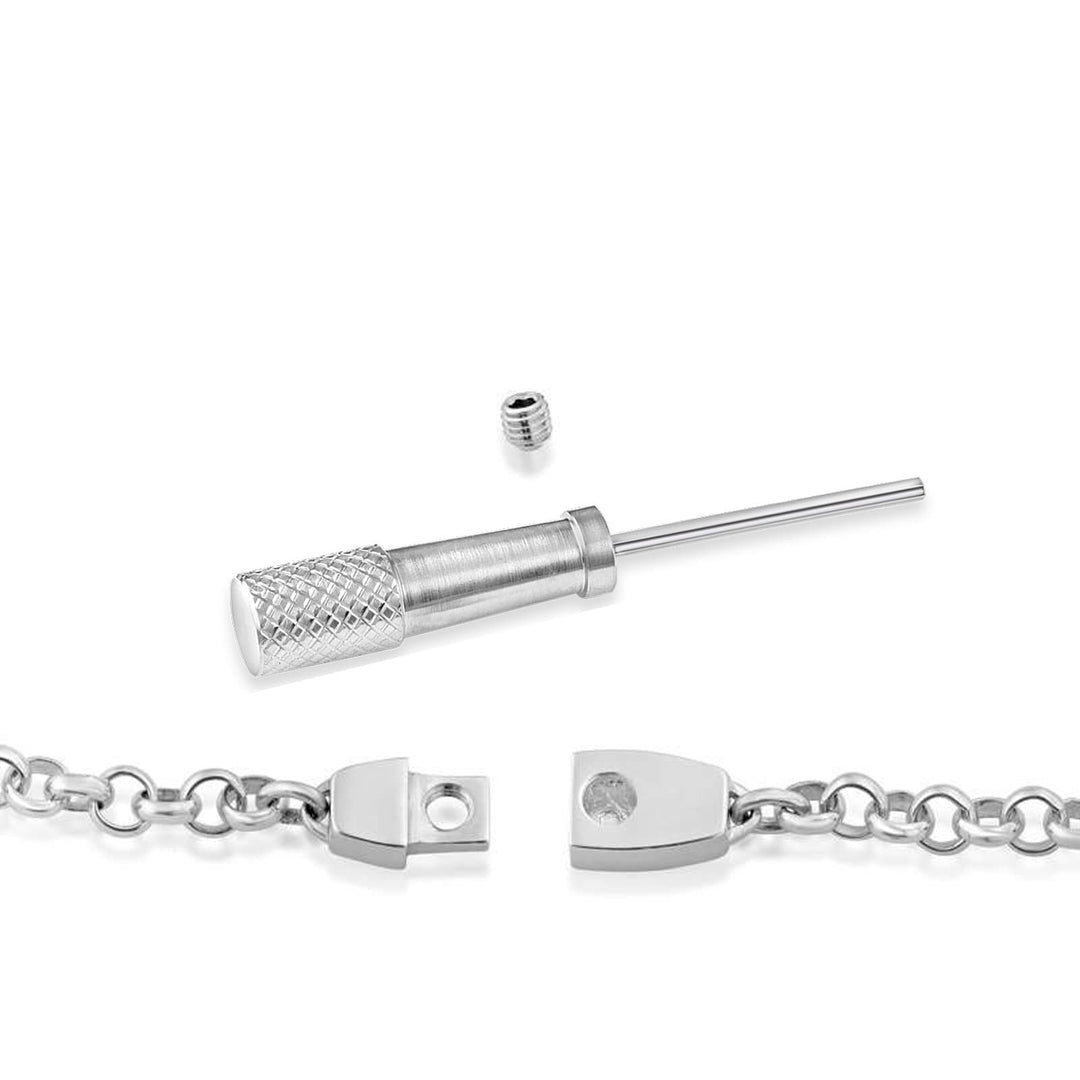 Round Silver Lock and Keys for Locking Collar Jewelry